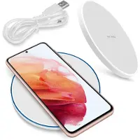 NAmobile Für QI Ladegerät für Samsung Galaxy S25 S24 S23 S22 Ladestation 10W schnelles Laden