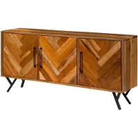 MASSIVMOEBEL24.DE MASSIVMOEBEL24 Sideboard Altholz 180x40x81 natur lackiert AVIGNON #135