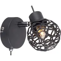 Etc-shop LED Wandleuchte, Alu-Geflecht, Kristall, beweglich, H 13 cm