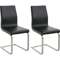CLP 2er Set Esszimmerstühle Belfort mit robustem Edelstahlgestell schwarz