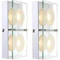 Etc-shop 2er Set LED Wandlampe, Glasplatte, 2 flammig, L 25 cm