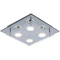 Globo LED Glasleuchte, Chrom, Spiegelrand, Glas, Länge 27 cm