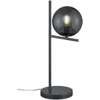 Etc-shop Nachttischleuchte, anthrazit, Metall, rauchfarben, H 52cm