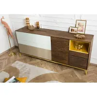 MASSIVMOEBEL24.DE MASSIVMOEBEL24 Sideboard Mango 200x45x85 braun geölt CHICAGO #105