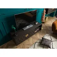 MASSIVMOEBEL24.DE MASSIVMOEBEL24 TV-Board Mango 145x45x50 grau geölt DIAMOND #106