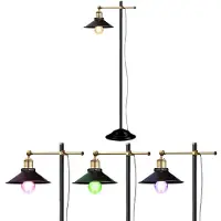 Etc-shop RGB LED Stehlampe, Altmessing, schwarz, LENIUS