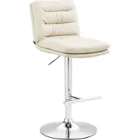CLP Barhocker Damar Kunstleder höhenverstellbar und drehbar creme Gestell Farbe chrom