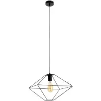 Etc-shop RGB LED Pendelleuchte, Metall schwarz, Käfig Design, H 110 cm