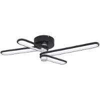 Globo LED Deckenlampe, Metall, schwarz, Lautsprecher, L 91,5 cm