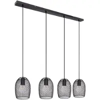 Etc-shop RGB LED Hängeleuchte, Geflecht Design, schwarz, L 100 cm, DOPS