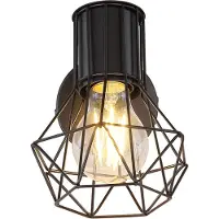 Etc-shop LED Wandleuchte, Käfig-Design, Spot verstellbar, H 16,5 cm