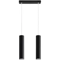 Etc-shop Pendelleuchte, Stahl, schwarz, 2-Flammig, H 100 cm