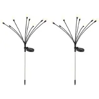 Globo Lighting 2er Set LED Solarleuchte, Edelstahl schwarz, H 70 cm