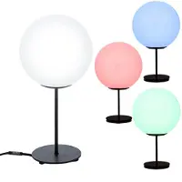 Fischer Leuchten RGB LED Tischleuchte, Metall Glas, H 41,5 cm