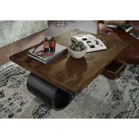 MASSIVMOEBEL24.DE Couchtisch Mango 110x80x43 braun lackiert RAILWAY #405