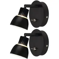 Etc-shop 2x LED Wandleuchte, Metall, schwarz, verstellbar, H 10 cm