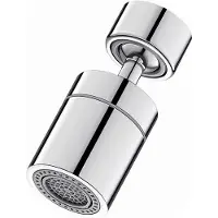 OEM Silberne 360-Grad-Wasserhahn-Anschluss - Universal- Schnittstelle - Wasserhahn-Aerator - 2-Spritzfunktionen - Wasser sparend - Küche - Badezimmer