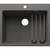 BLANCO ETAGON 6 für Farbige Komponenten Einbauspüle SILGRANIT vulkangrau ab 60 cm ohne Ablauffernbedienung, mit Zubehör - inkl.