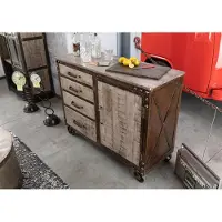 MASSIVMOEBEL24.DE MASSIVMOEBEL24 Sideboard Mango 120x46x92 braun lackiert HEAVY INDUSTRY #225