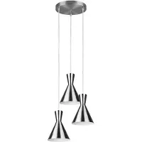Etc-shop Hängeleuchte, 3 Flammig, Metall, nickel-matt, H 150 cm
