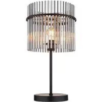 Globo Lighting LED Tischleuchte, Metall, Glasstäbe, rauchfarben, H 54,5 cm