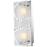 Etc-shop LED Wandlampe, Chrom, Glasplatte, Kristalle, L 30 cm