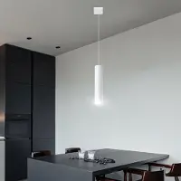 Etc-shop Pendelleuchte, Stahl, weiß, 1-Flammig, H 130 cm