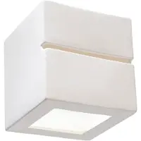 Etc-shop Wandleuchte, Keramik weiß, bemalbar L 15 cm