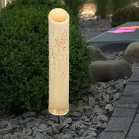 Etc-shop LED Solar-Steckleuchte, Bambus, Dekor-Stanzungen, H 49,5 cm