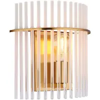 Globo Lighting LED Wandleuchte, Glasstäbe, gold, klar opal, H 26 cm