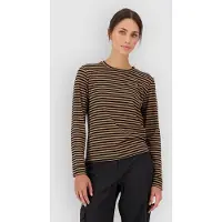 Mons Royale Womens Icon Merino Long Sleeve mr stripe toffee (980) XL
