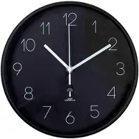 B&S Funkwanduhr Analog Uhr rund Ø 25 cm schwarz Kunststoff