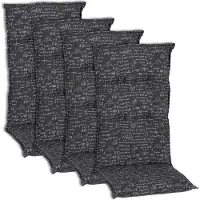 NYVI Hochlehner Auflagen Piemont 4er Set - 118x46x8 cm Formeln - Extra Starker 8cm Sitzpolster - Gartenmöbel Auflagen mit Halteband & Bindebändern