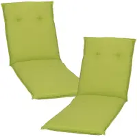 NYVI Liegenauflagen Piemont 2er Set - 191x58x8 cm Apfelgrün - Extra Starker 8cm Sitzpolster - Gartenmöbel Auflagen mit Halteband & Bindebändern