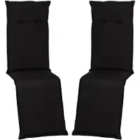 NYVI Relaxliegen Auflagen Piemont 2er Set - 171x46x8 cm Anthrazit - Extra Starker 8cm Sitzpolster - Gartenmöbel Auflagen mit Halteband & Bindebändern