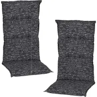 NYVI Hochlehner Auflagen Piemont 2er Set - 118x46x8 cm Formeln - Extra Starker 8cm Sitzpolster - Gartenmöbel Auflagen mit Halteband & Bindebändern