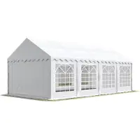TOOLPORT Partyzelt Festzelt 3x9 m Garten-Pavillon PVC Plane 700 N in weiß Wasserdicht