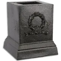 Casa Padrino Barock Deko Sockel Schwarz 17,1 x 17,1 x H. 19,8 cm - Gusseisen Sockel im Barockstil - Barock Deko Accessoires