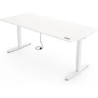 Yaasa Desk Pro Höhenverstellbarer Schreibtisch Elektrisch 160 x 80 cm, Weiß/Weiß – Ergo Touch Handschalter – 9 Speicherfunktionen – Höhenanzeige