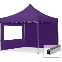 TOOLPORT 3x3m Aluminium Faltpavillon, inkl. 2 Seitenteile, lila