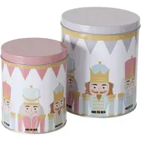 MamboCat 2tlg Set Keksdosen Archie rund 11&13,5cm Metall Plätzchenbox Weihnachtskekse
