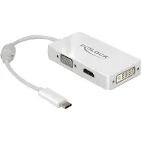 DeLOCK 63924, USB Type-C, 3840 x 2160 Pixel, Weiß, 60 Hz, 0,13 m, Windows 10, Windows 7, Windows 8.1