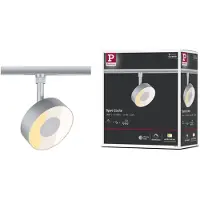 Paulmann URail LED-Spot Circle, chrom matt, CCT, dimmbar, alu / grau / zink, für Wohn- / Esszimmer, Metall, Modern