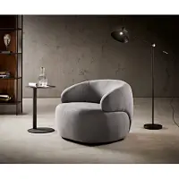 DELIFE Loungesessel Nova 88x88 cm Mikrofaser Grau