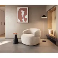 DELIFE Loungesessel Nova 88x88 cm Cord Beige