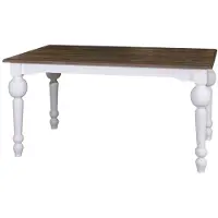 Casa Padrino Esstisch Weiß / Dunkelbraun 160 x 90 x H. 78 cm - Möbel im Landhausstil