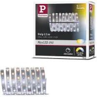 Paulmann LED-Streifen "MaxLED 250 Stripe 2,5m IP20 2700-6500K 9W 24V Silber", silber (silberfarben), Flammen 1 Stk., Gesamtlänge 2,5m, Lichterketten, TunableWhite, LED-Streifen