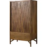 MASSIVMOEBEL24.DE MASSIVMOEBEL24 Kleiderschrank Mango 100x60x180 braun geölt / Griff gold LOS ANGELES #11