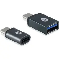 Conceptronic DONN04G OTG-Adapter für USB-C zu USB A/MicroB 2er Pack, 10Gbps (C-A), 480Mbps (C-MicroUSB), USB 3.1 Gen 1 Type-C, USB 2.0 Type-C, USB 3.1 Gen 1 Type-A, USB 2.0 Micro, Schwarz