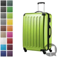 Hauptstadtkoffer Alex - Großer Hartschalen-Koffer für Aufgabegepäck mit Erweiterung Trolley Rollkoffer Check-In Reisekoffer XL 75 cm, 119 L, 4 Rollen, glänzend,Apfelgrün